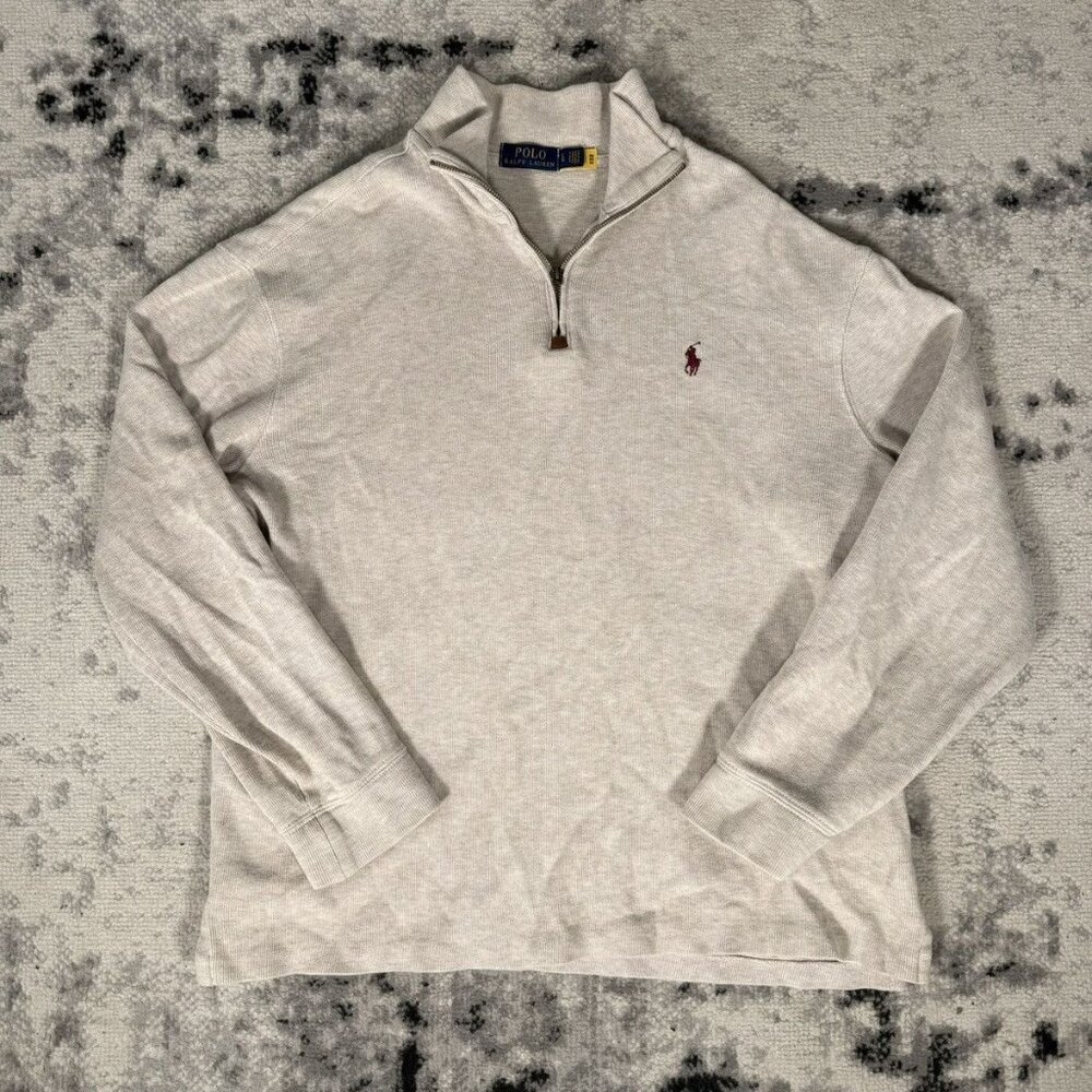 Vintage Polo Ralph Lauren 1/4 Zip knitted Cotton Sweater - Picture 3 of 9